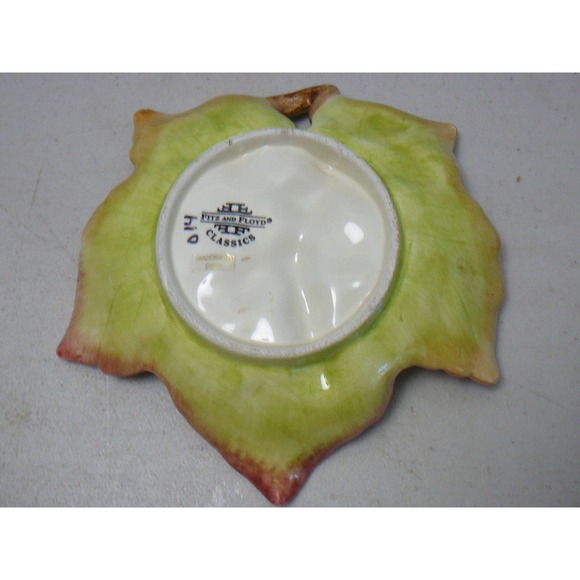 Vtg Fitz & Floyd Classic Collection Grape Leaf Dish - Picture 3 of 7